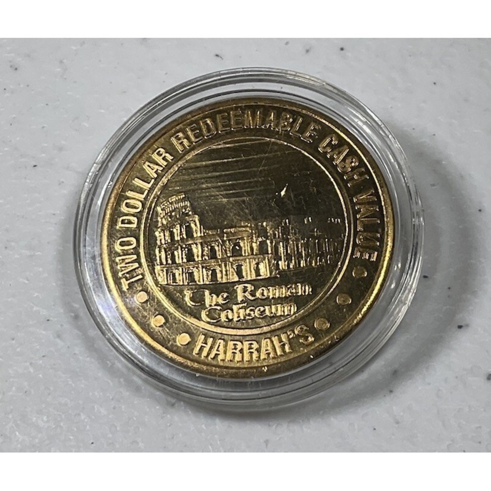 Harrah's Casino RENO 2 Dollar Token 7 Wonders of the World "THE ROMAN COLISEUM"